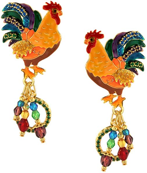 Lunch at The Ritz 2GO USA Rooster Earrings Posts - Farm