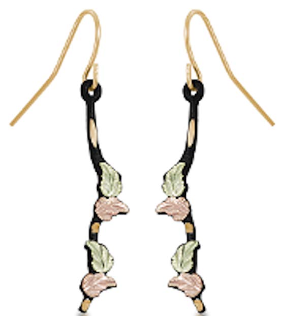 Black Hills Gold Black Powder Earrings