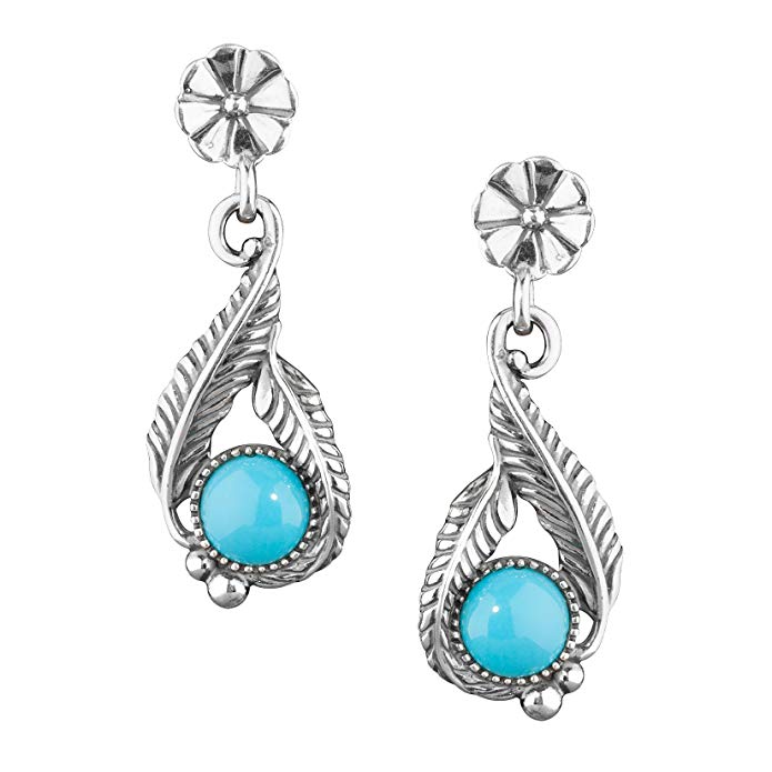 Sterling Silver Sleeping Beauty Turquoise Drop Earrings - AW Sleeping Beauty Collection