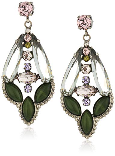 Sorrelli Crystal and Semi-Precious Navette Statement Drop Earrings