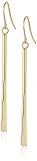 14k Yellow Gold Italian High Polished Stick Dangle Earrings