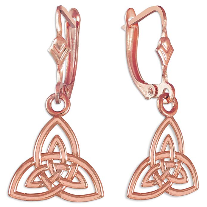 14k Rose Gold Trinity Knot Earrings