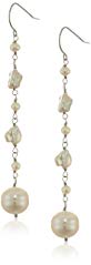 14k White Gold 3.5-9mm Cultured Freshwater Pearl Dangle Earrings