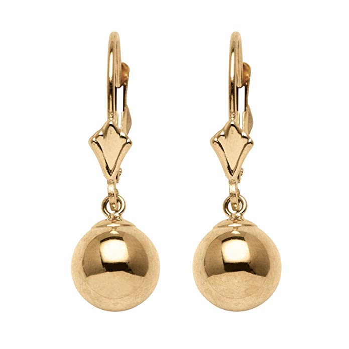 14k Yellow Gold Ball Drop Earrings