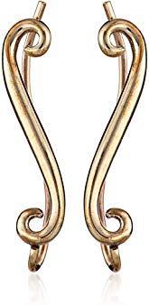 The Ear Pin 10k Gold Graceful Curves Earrings