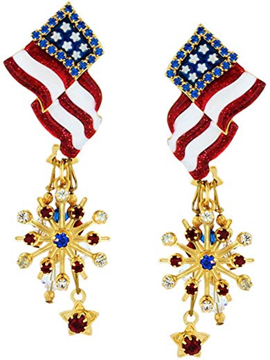 Lunch at The Ritz 2GO USA American Flag Earrings