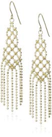 14k Yellow Gold Diamond-Cut Bead Dangle Earrings